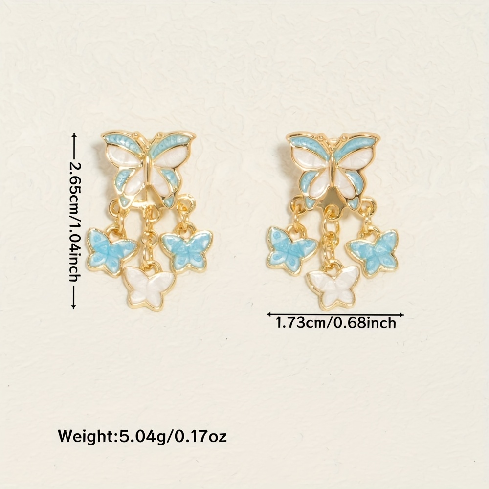 Women's High-End Color-Blocked Butterfly Earrings